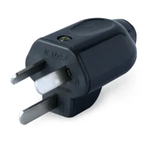ficha macho heavy duty 10a negra kalop